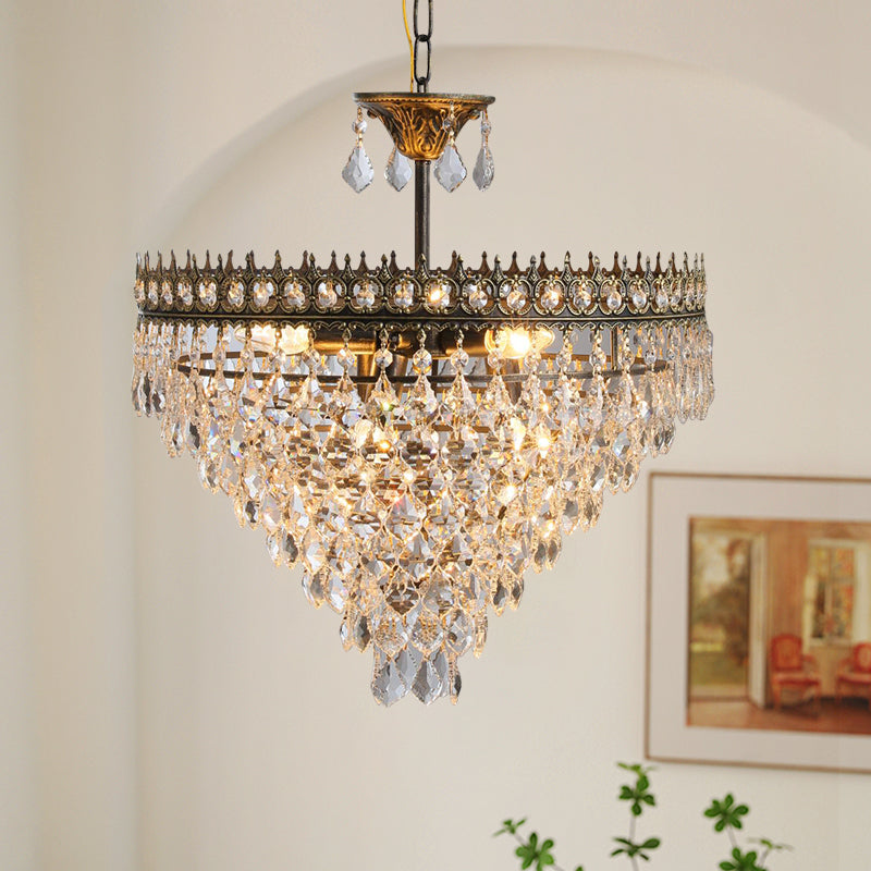 Wrought iron crystal chandelier, dining room light, hallway light, living room light, coffee shop light