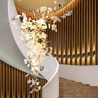 Staircase lights, crystal ceramic chandeliers, glass chandeliers, custom hotel lighting, living room lights, lobby chandeliers