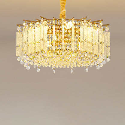 French luxury crystal chandelier living room