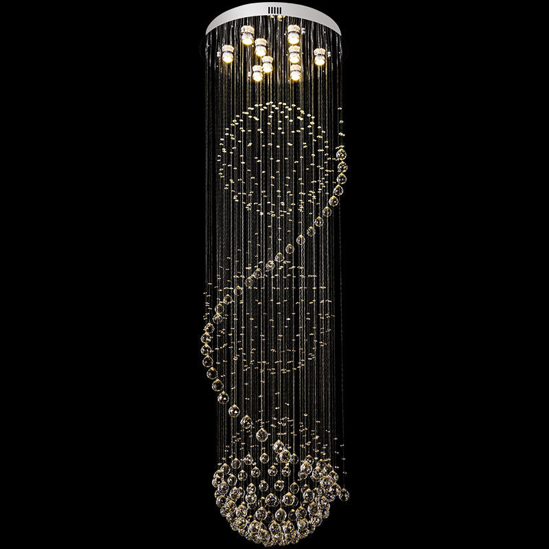 6045Modern simple light luxury golden crystal ceiling lamp