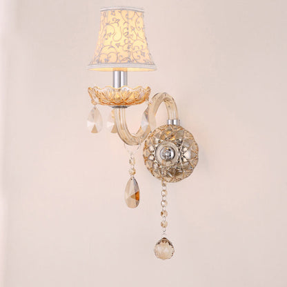 338European candle crystal wall lamp