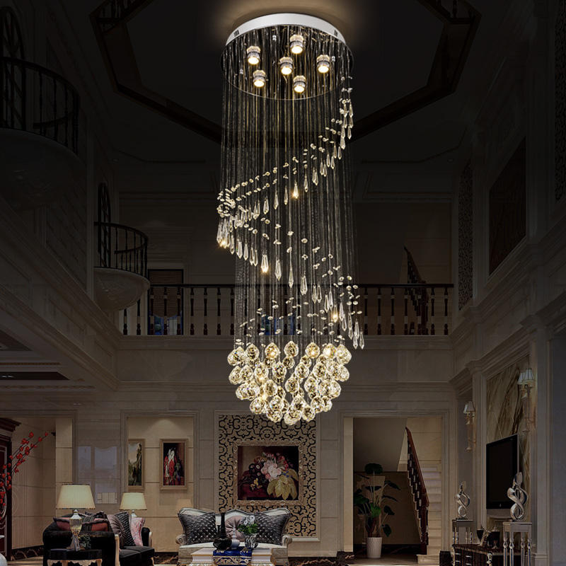 6041Modern simple light luxury golden crystal ceiling lamp