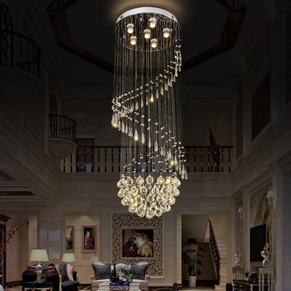 6041Modern simple light luxury golden crystal ceiling lamp