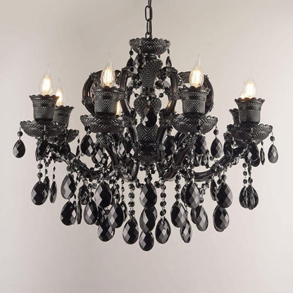 9195 Smoky grey European style crystal chandelier with candles