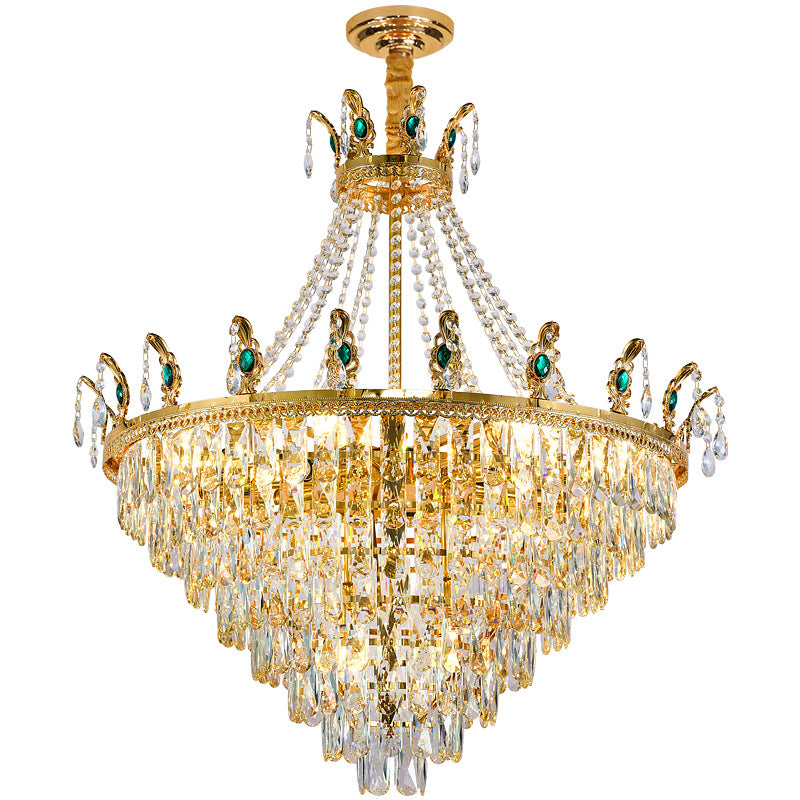 Light luxury crystal chandelier living room