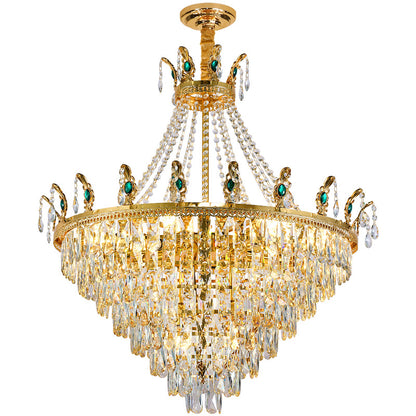 Light luxury crystal chandelier living room