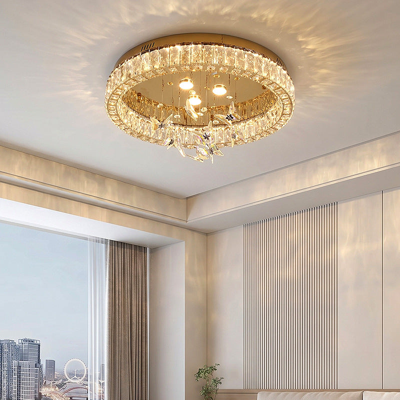 Light luxury crystal ceiling light with simple design