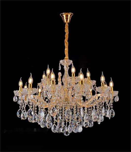 8011European style candle crystal chandelier living room lamp golden crystal lamp