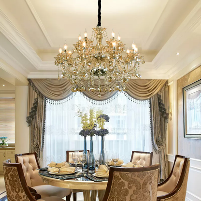 European style candle crystal chandelier living room lamp crystal lamp