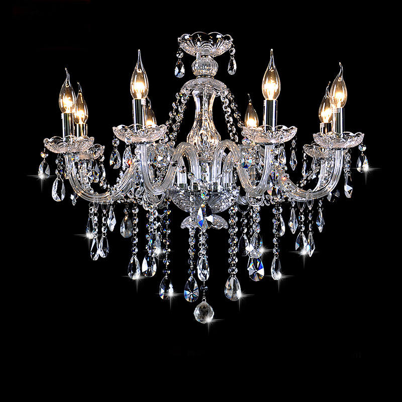 European style candle crystal chandelier living room lamp crystal lamp