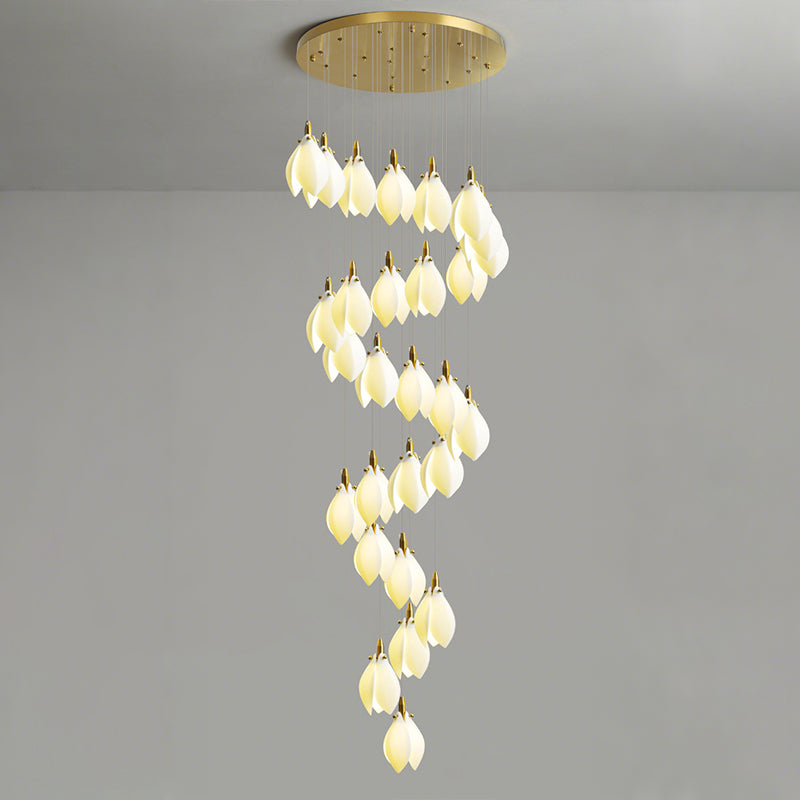 Staircase lights, hallway lights, glass chandeliers, custom hotel lighting fixtures