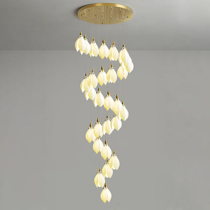 Staircase lights, hallway lights, glass chandeliers, custom hotel lighting fixtures