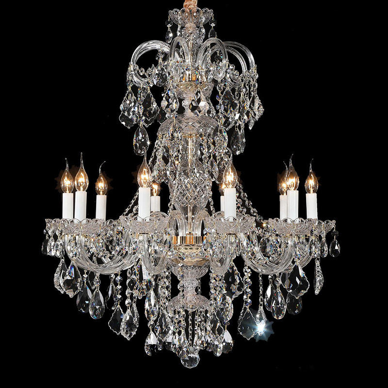 European style candle crystal chandelier coffee living room hotel chandelier