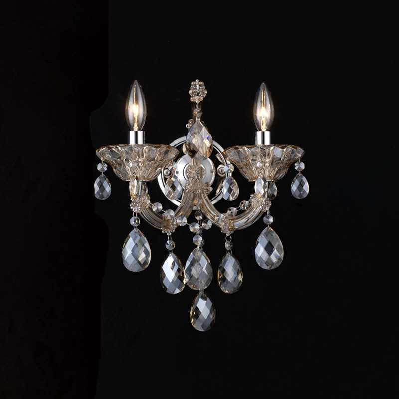 361European candle crystal wall lamp