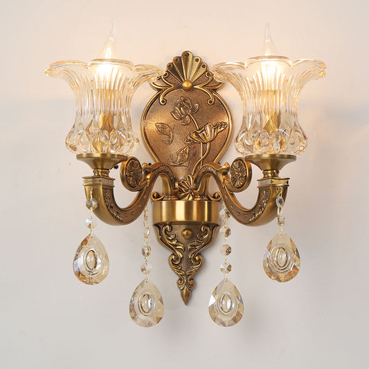 305European style zinc alloy crystal wall lamp