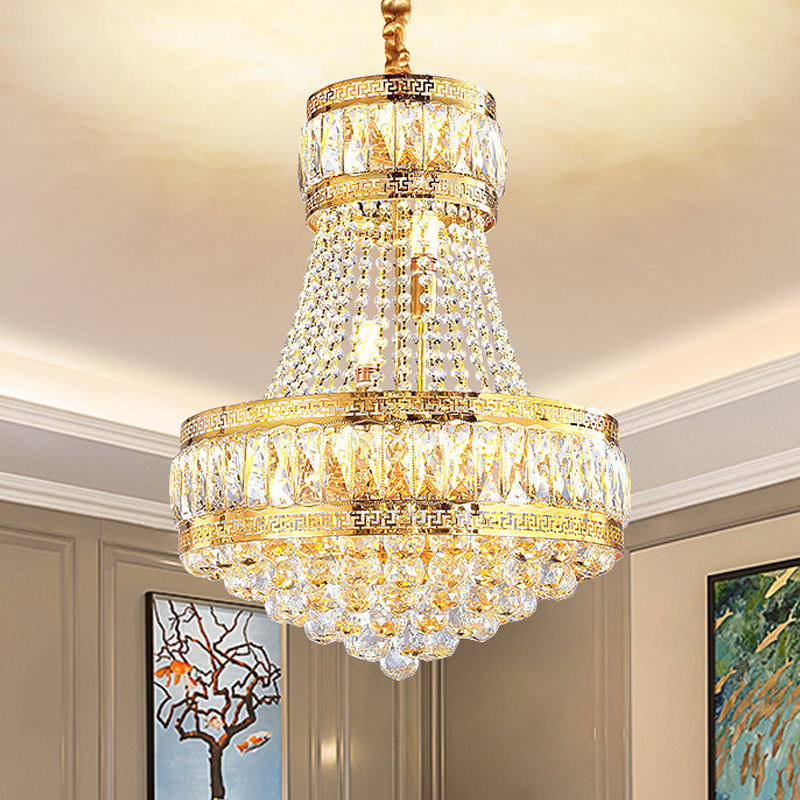 5058Modern simple light luxury golden crystal chandelier