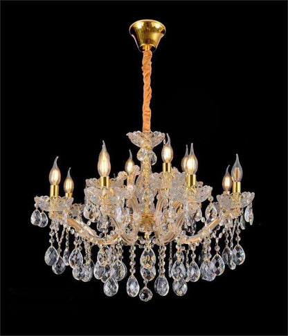 8011European style candle crystal chandelier living room lamp golden crystal lamp