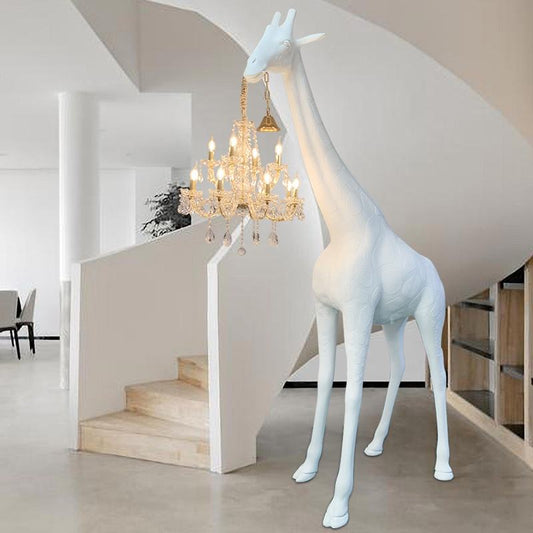 Crystal chandelier, giraffe figurine chandelier, decorative chandelier, resin chandelier