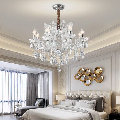 European style candle crystal chandelier coffee living room hotel chandelier