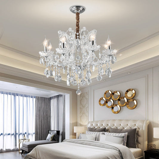 European style candle crystal chandelier coffee living room hotel chandelier