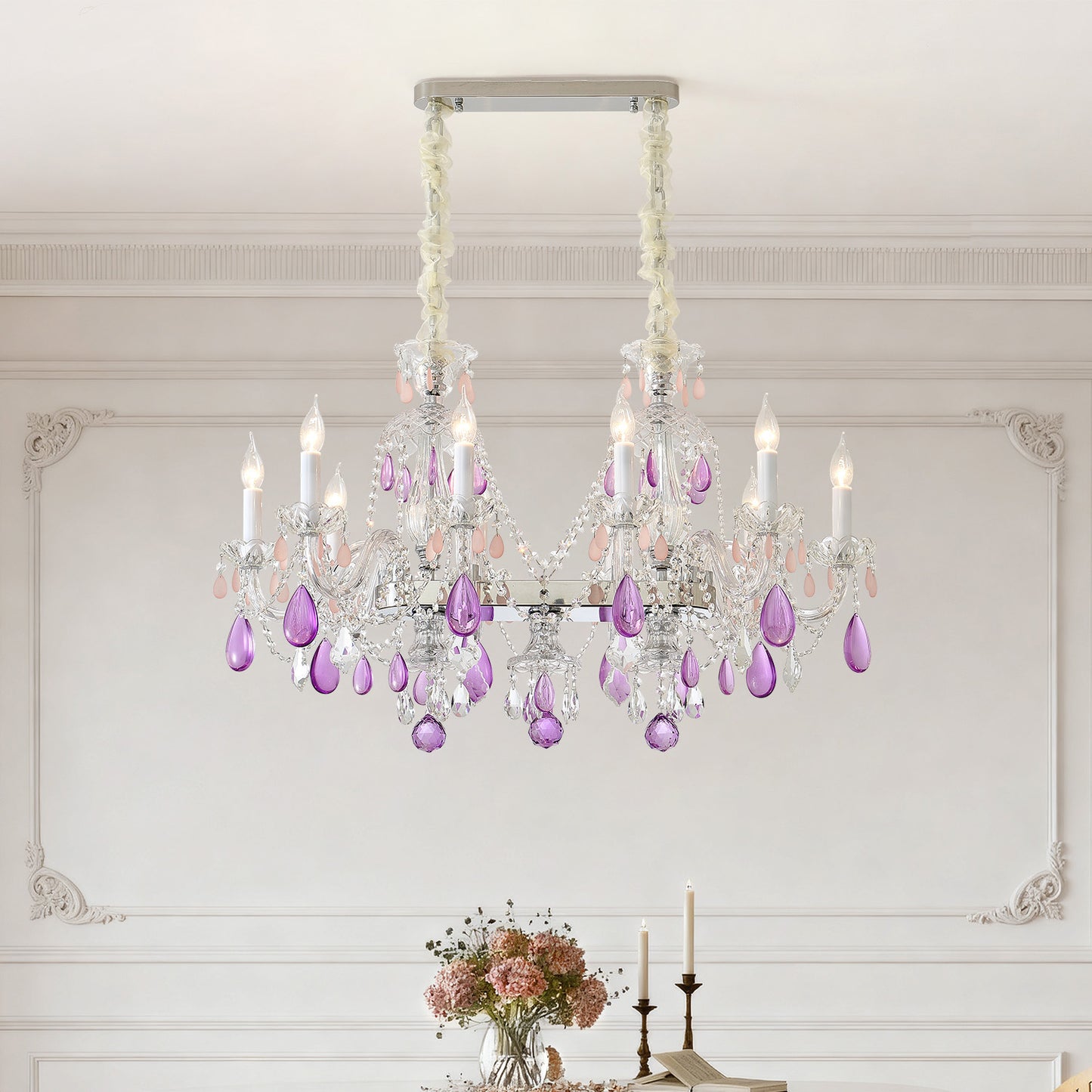 Yuhuaqi Lighting European Candle Crystal Chandelier