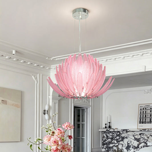 Modern minimalist living room glass pendant light branch shaped crystal light antique bedroom LED light