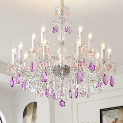 Yuhuaqi Lighting European Candle Crystal Chandelier