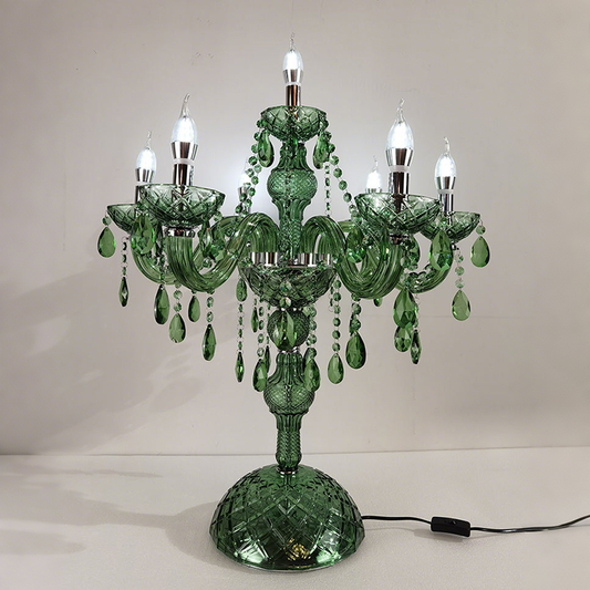 Green table lamp European style bedroom table lamp