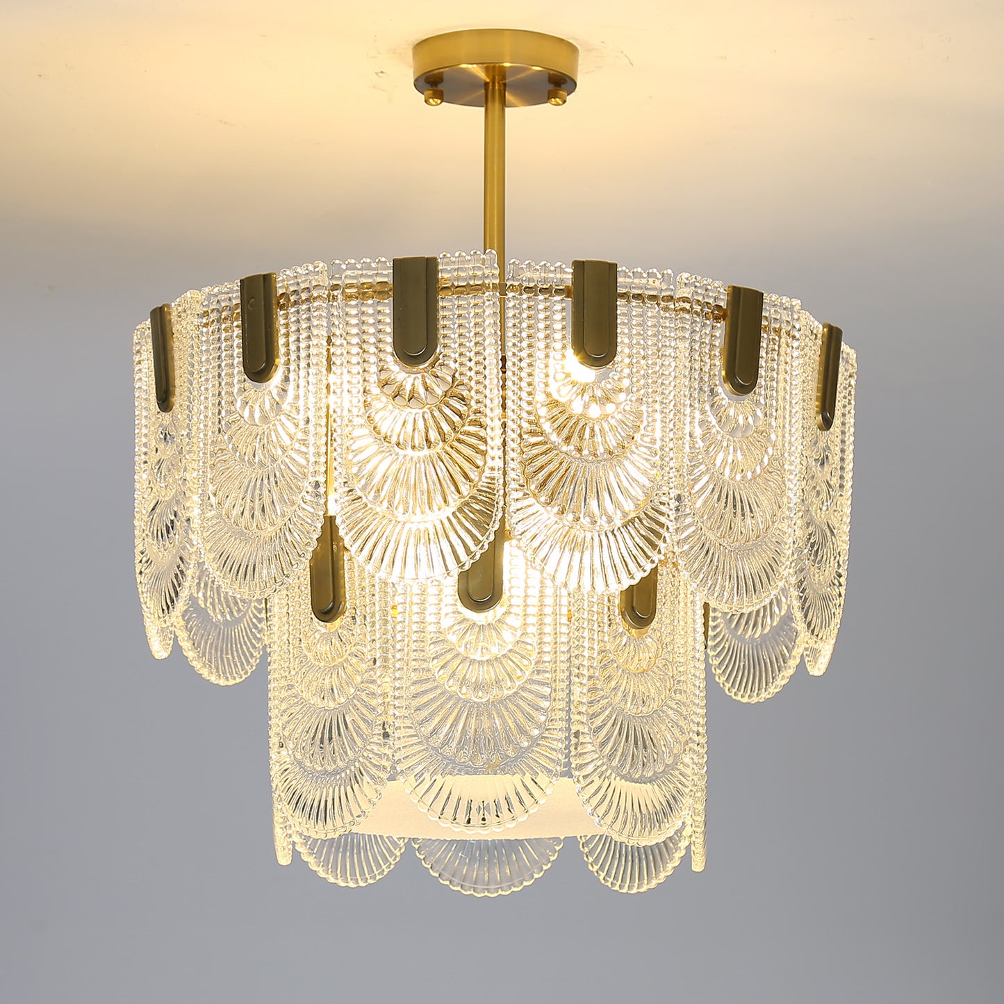 Postmodern glass chandelier modern minimalist style