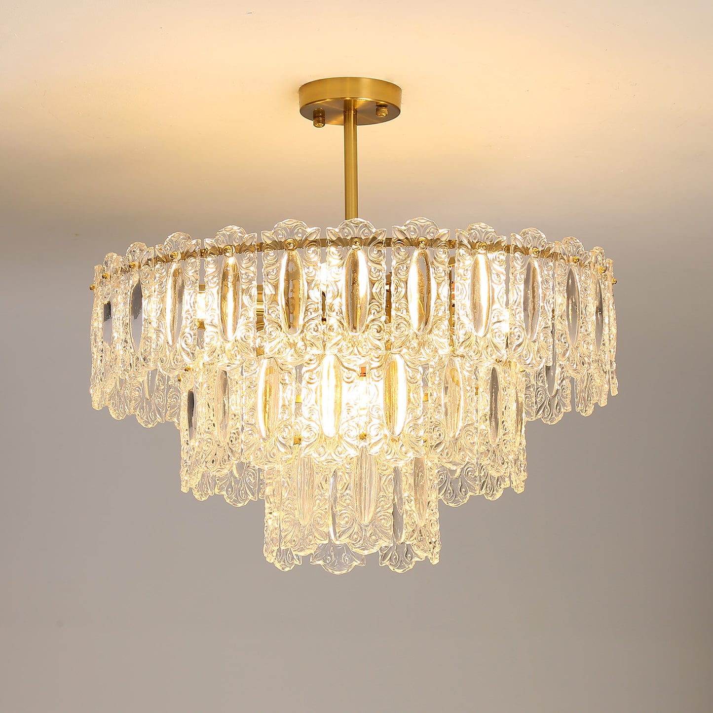 Postmodern glass chandelier modern minimalist style