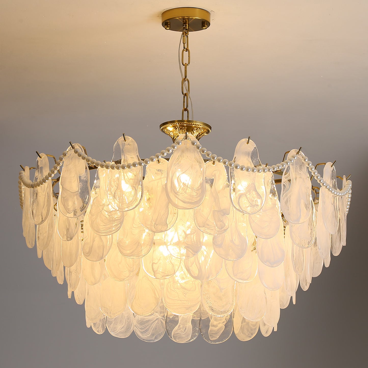 Postmodern glass chandelier modern minimalist style