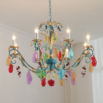 Colorful crystal chandelier, children's room chandelier, crystal lamp