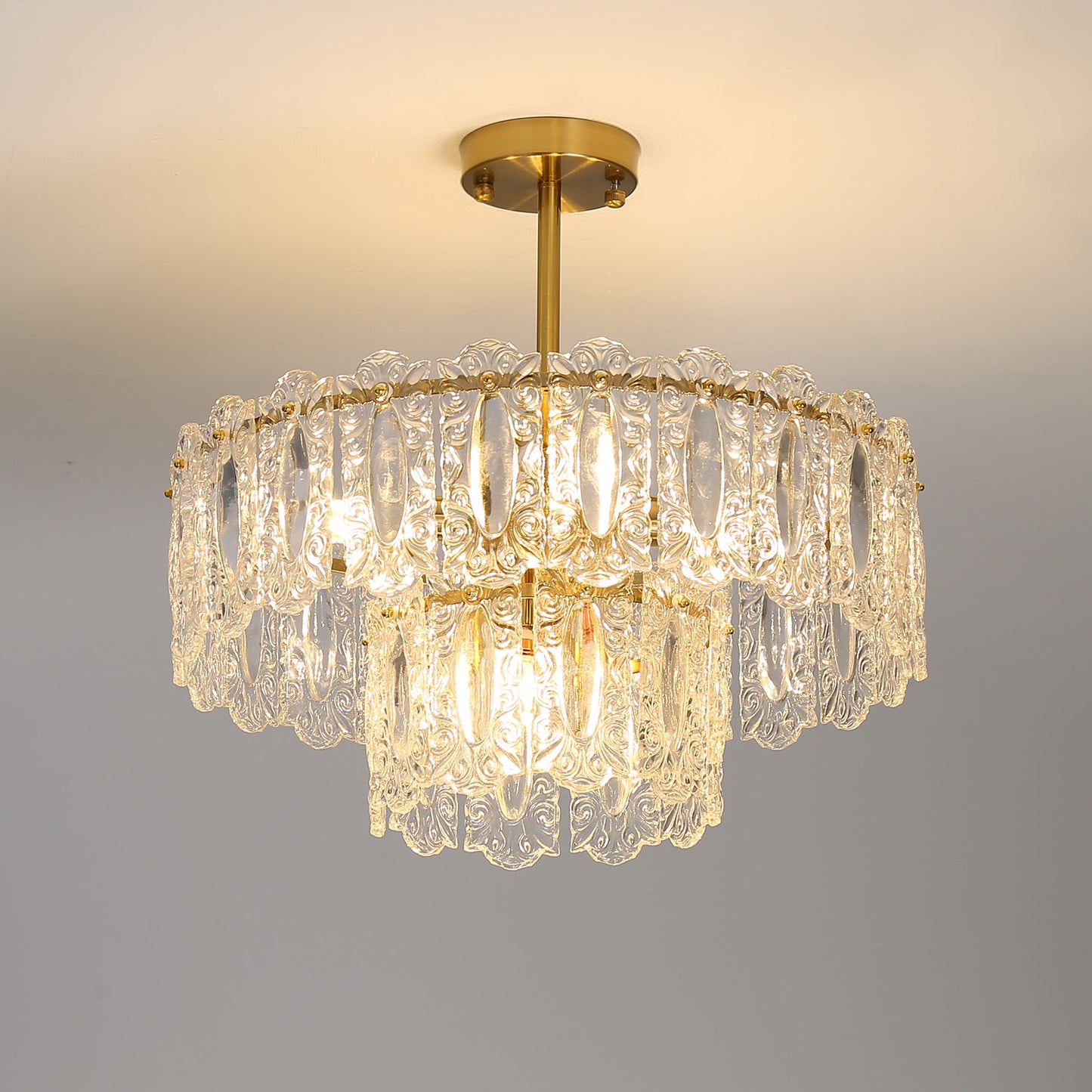 Postmodern glass chandelier modern minimalist style