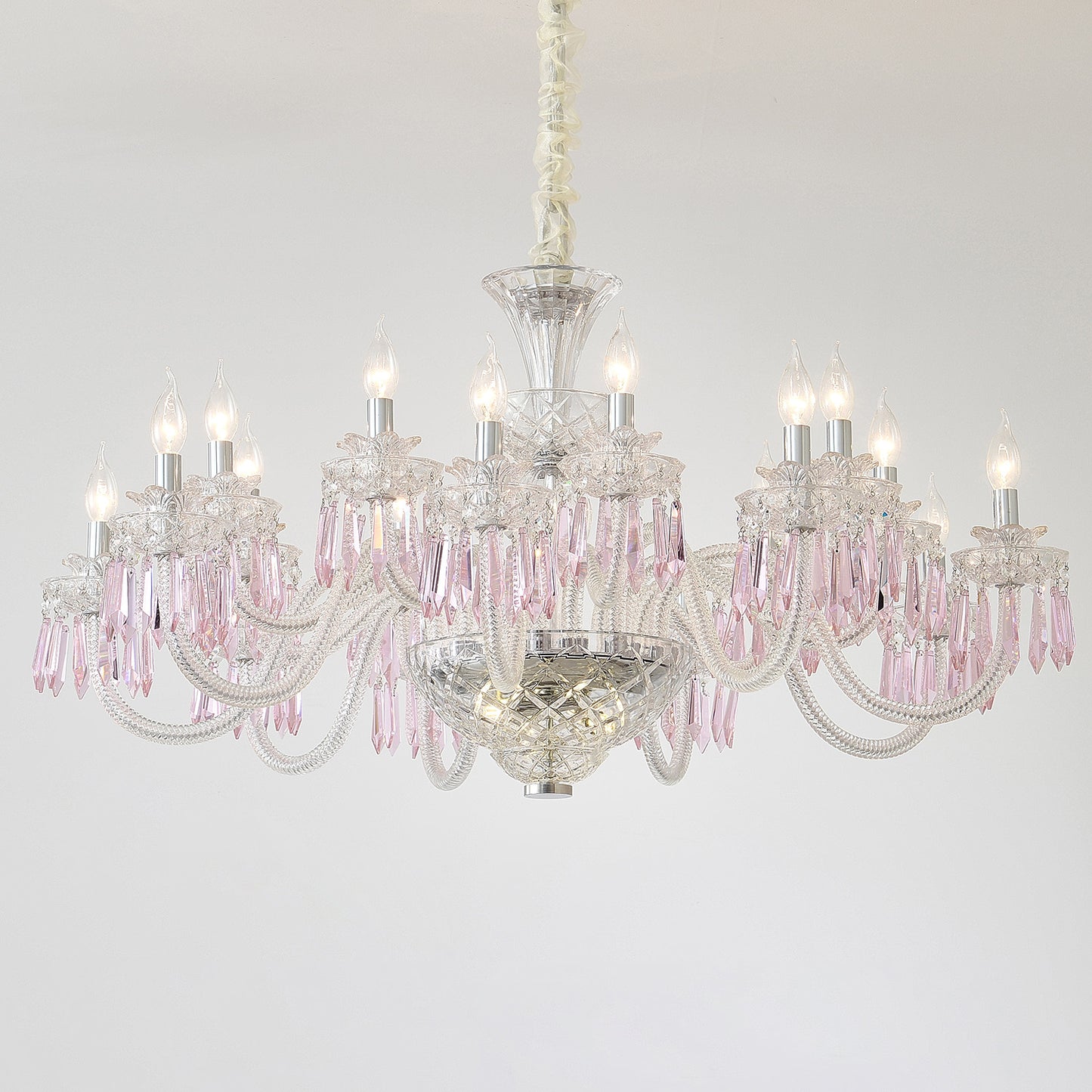 Yuhuaqi Lighting European Simple Candle Crystal Chandelier
