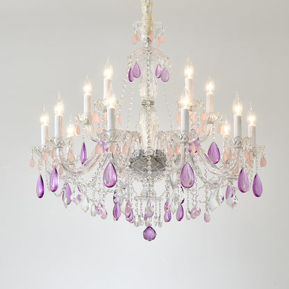 Yuhuaqi Lighting European Candle Crystal Chandelier