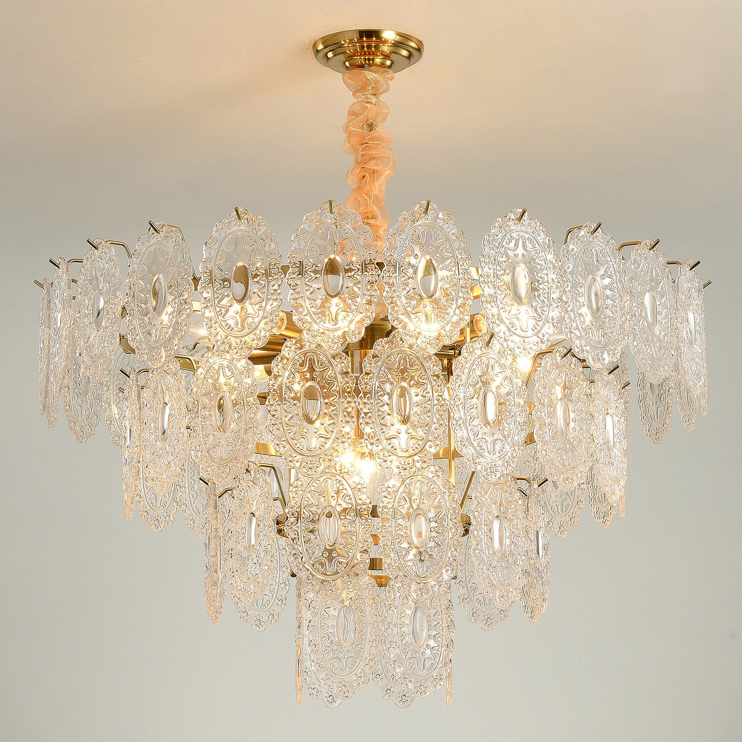 Postmodern glass chandelier modern minimalist style