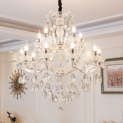 8037European style candle crystal chandelier living room lamp crystal lamp