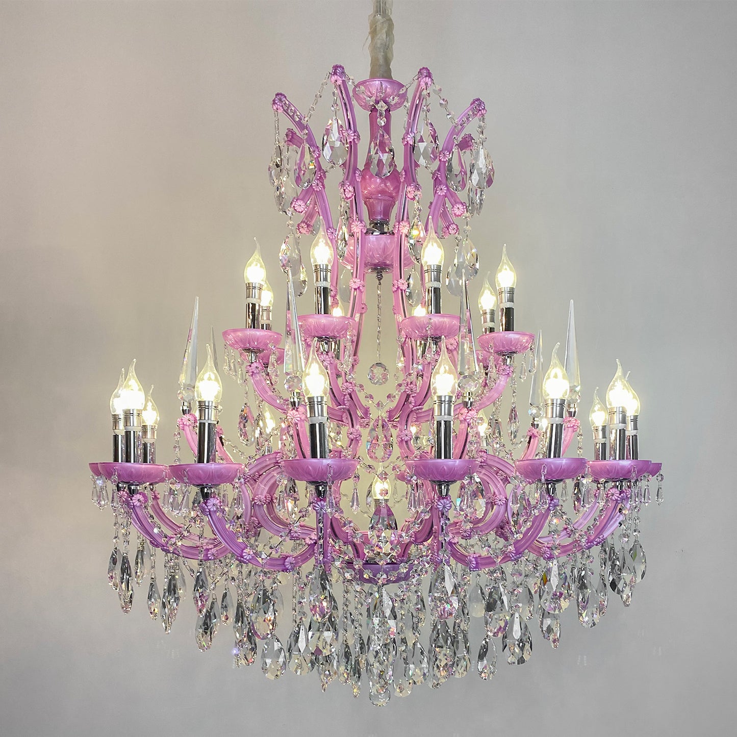 European style candle crystal chandelier hotel villa lamp