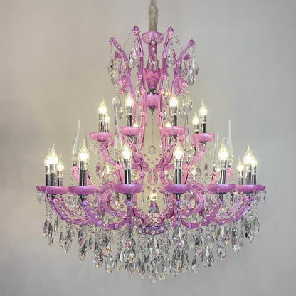 European style candle crystal chandelier hotel villa lamp