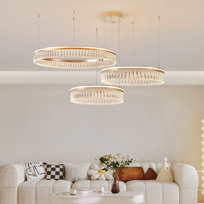 Modern minimalist crystal chandelier, living room light, bedroom light, dining room light.HQC6985/80+60+40