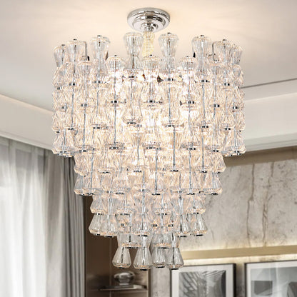 Modern luxury crystal glass chandelier, living room minimalist chandelier