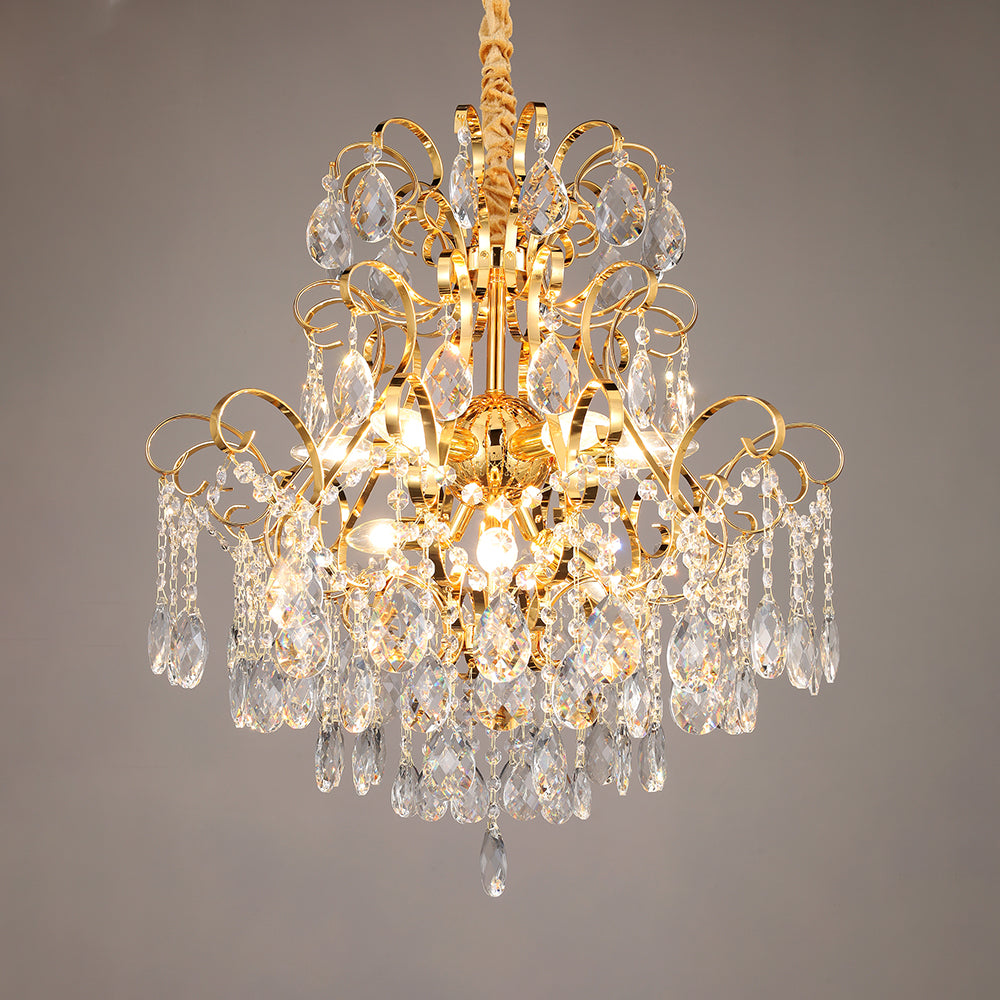 5017Wrought iron candle crystal chandelier
