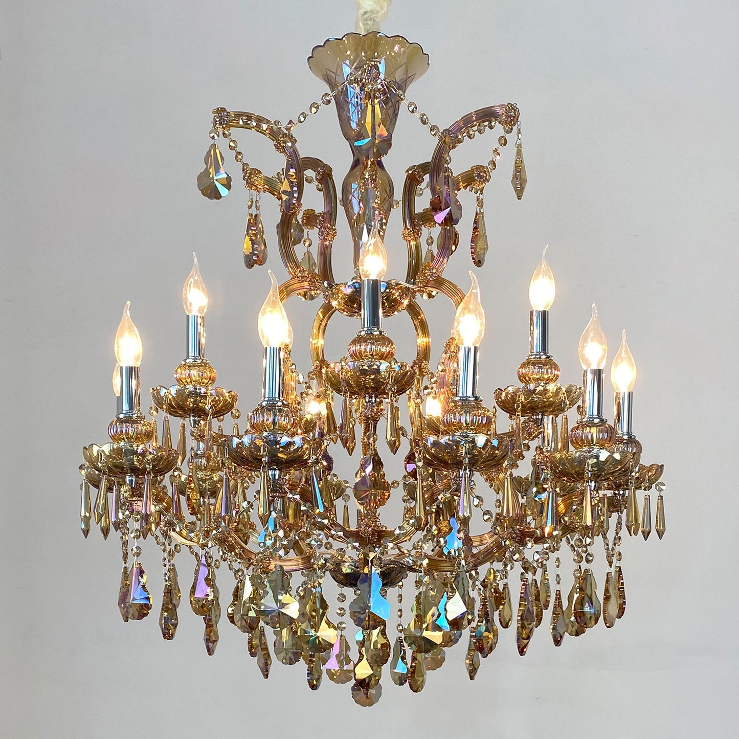 European style candle crystal chandelier hotel villa lamp