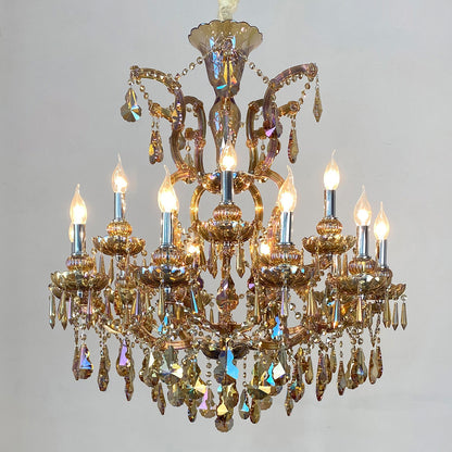 European style candle crystal chandelier hotel villa lamp