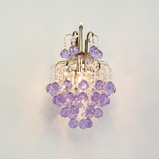 French crystal wall lamp, American style light luxury minimalist living room  European style villa  cozy bedroom  Italian style corridor  bedside wall lamp