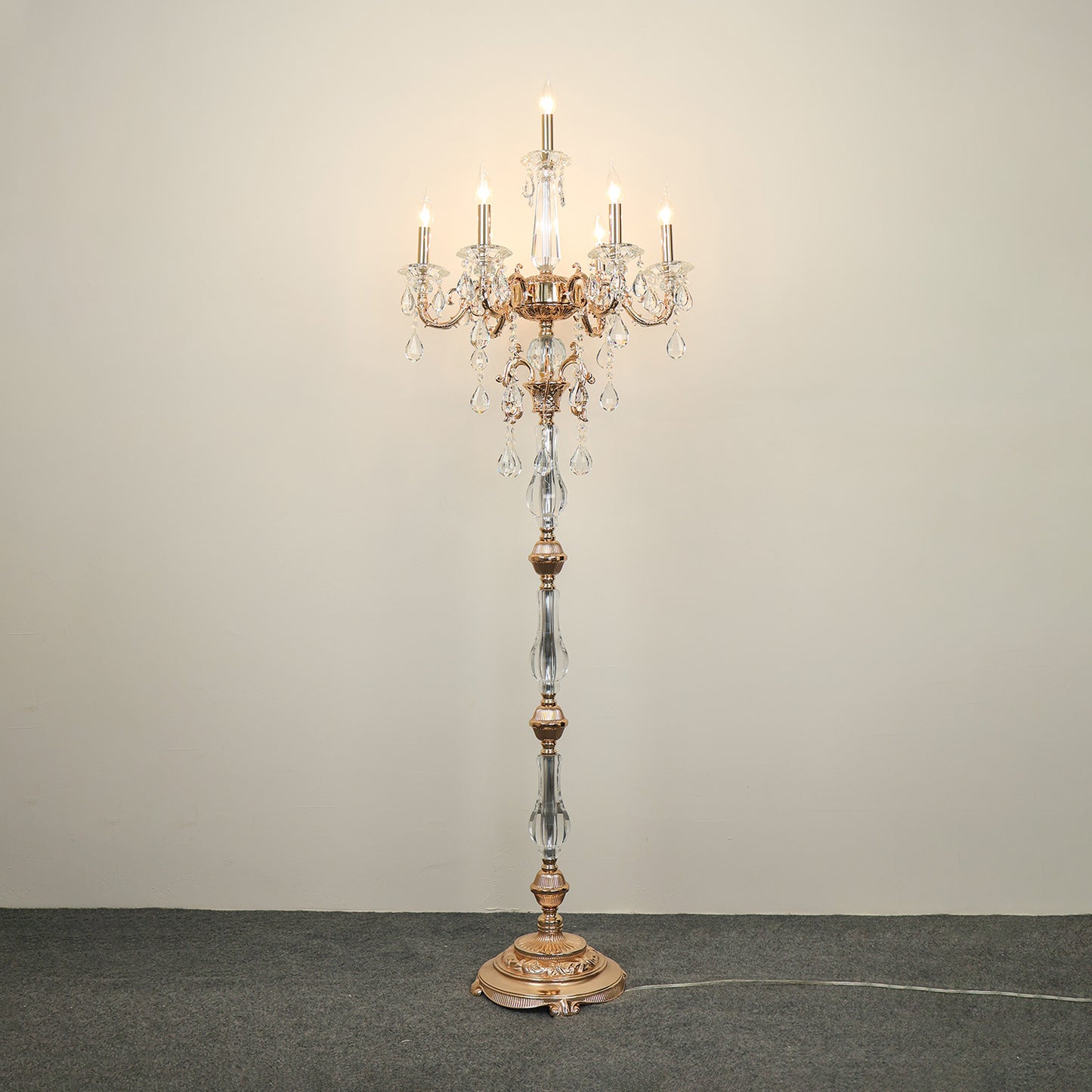Crystal floor lamp, zinc alloy crystal floor lamp
