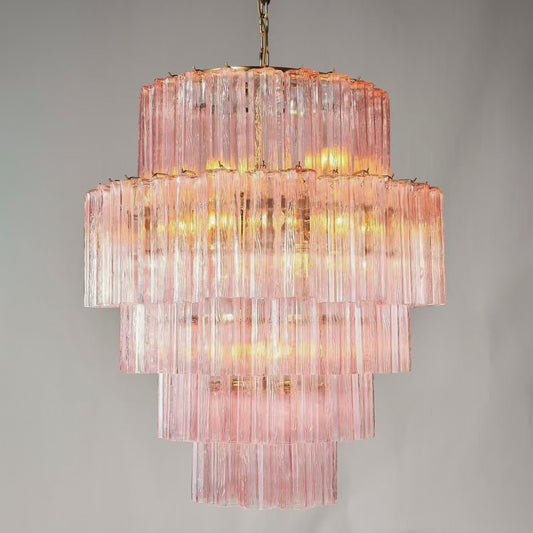 Hotel project pink glass crystal chandelier