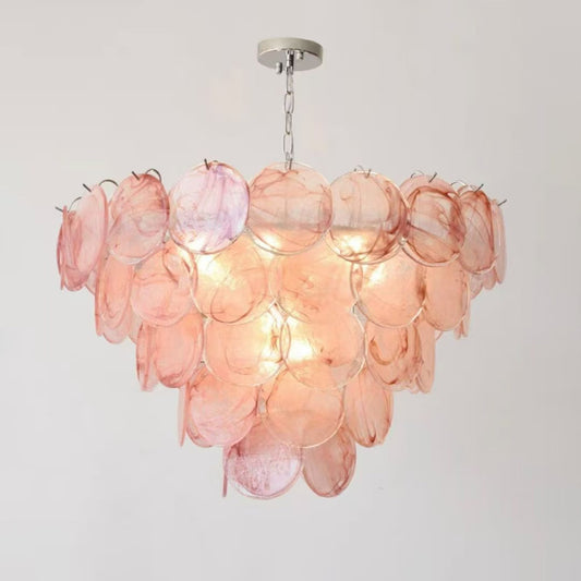 Hotel project pink glass crystal chandelier
