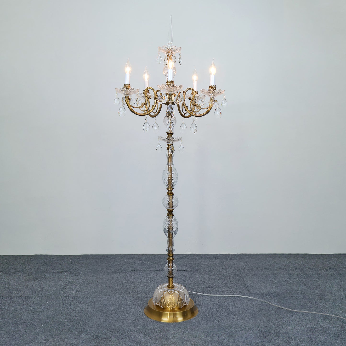 Crystal Floor Lamp | European-Style Crystal Lighting | Living Room Lamp | Villa Lighting