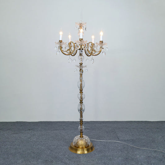 Crystal Floor Lamp | European-Style Crystal Lighting | Living Room Lamp | Villa Lighting
